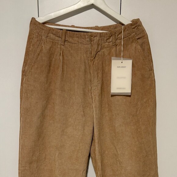 BNWT Our Legacy Borrowed Chino - Oat Linen Blend Wide Fit Corduroy Pants 30-31 - Picture 1 of 13